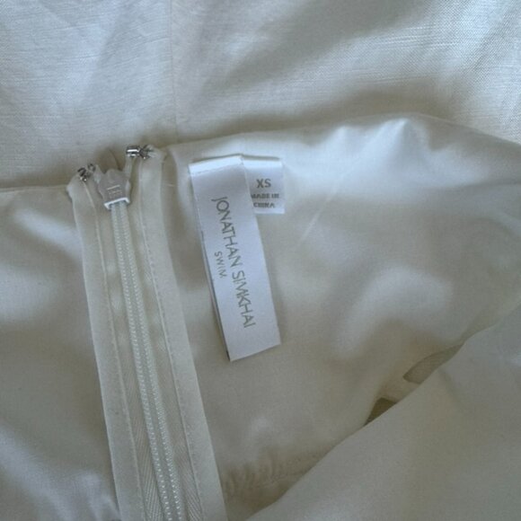 SIMKHAI Christina Linen Cover Up Strappy Romper | Size XS - Picture 4 of 8